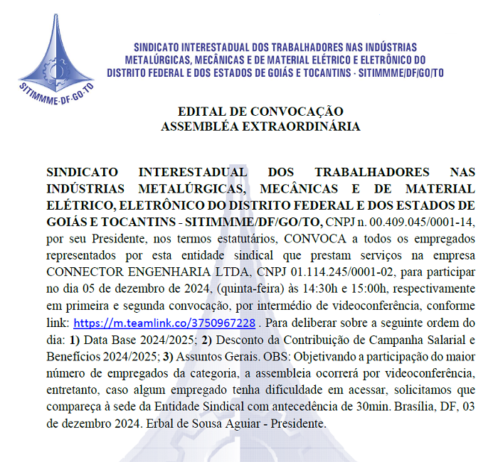 Edital de Convocação AGE 05-12-2024 Empregados Connector